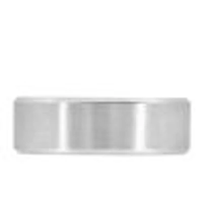 7MM Satin Finish Comfort Fit Wedding Band White Gold