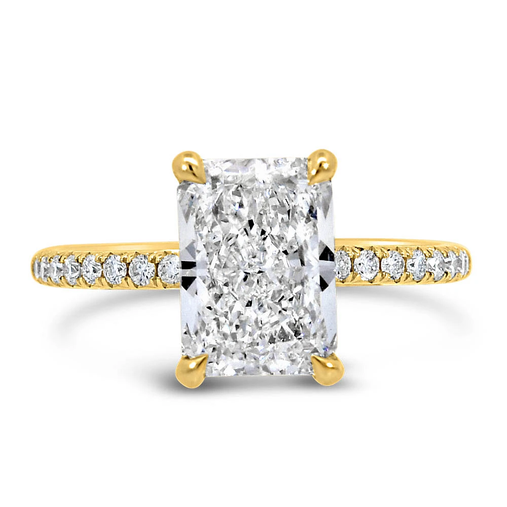 Radiant Engagement Ring with Carat TW of Lab Created Diamonds in 14kt Gold
