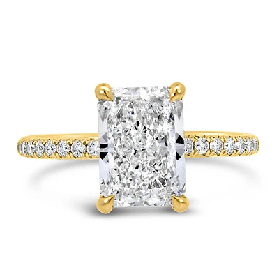 Radiant Engagement Ring with Carat TW of Lab Created Diamonds in 14kt Gold