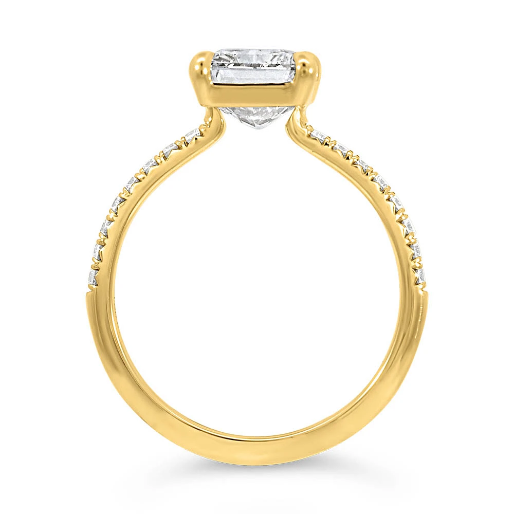 Radiant Engagement Ring with Carat TW of Lab Created Diamonds in 14kt Gold