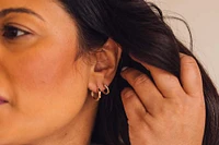 Huggie Hoop Earrings with Carat TW of Diamonds in 10kt Yellow Gold