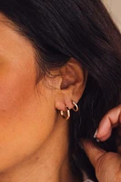 Huggie Hoop Earrings with Carat TW of Diamonds in 10kt Yellow Gold