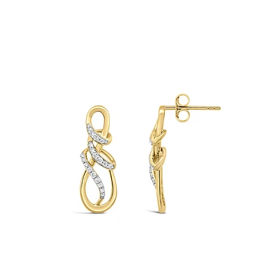 Infinity Earrings with .20 Carat TW of Diamonds in 10kt Yellow Gold