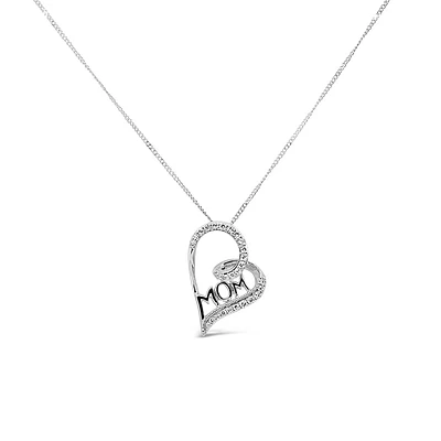 Mom Heart Pendant with Carat TW of Diamonds in 10kt Gold with Chain