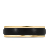 6MM Comfort Fit Carbon Fiber Wedding Band in 14KT Gold