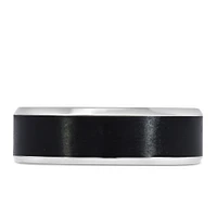 7MM Comfort Fit Carbon Fiber Wedding Band in 14KT White Gold