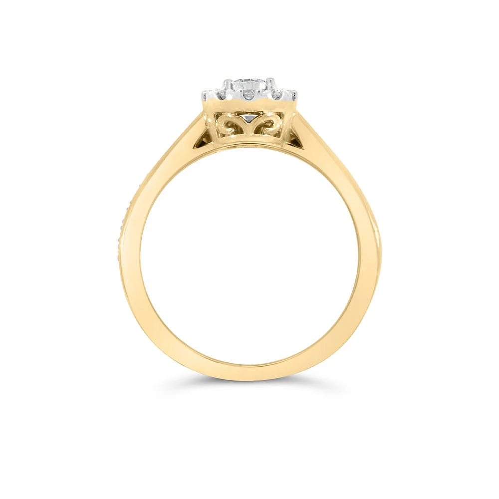 Halo Engagement Ring Set with .50 Carat TW of Diamonds in 14kt Gold