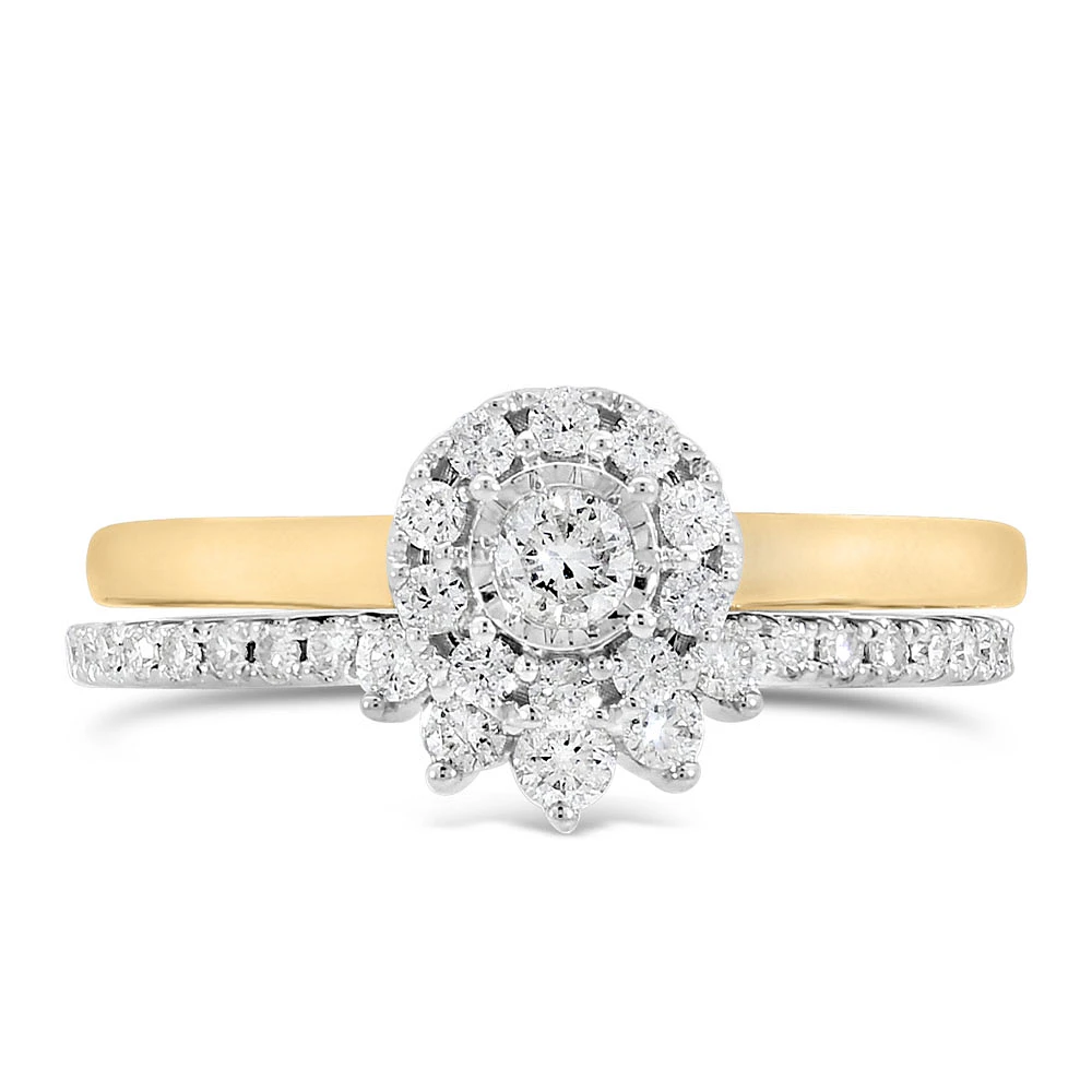 Halo Engagement Ring Set with .50 Carat TW of Diamonds in 14kt Gold