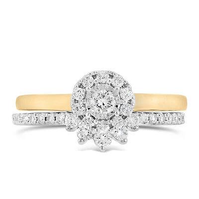 Halo Engagement Ring Set with .50 Carat TW of Diamonds in 14kt Gold