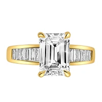 Emerald Cut Engagement Ring with 2.97 Carat TW of Lab Created Diamonds in 14kt Yellow Gold