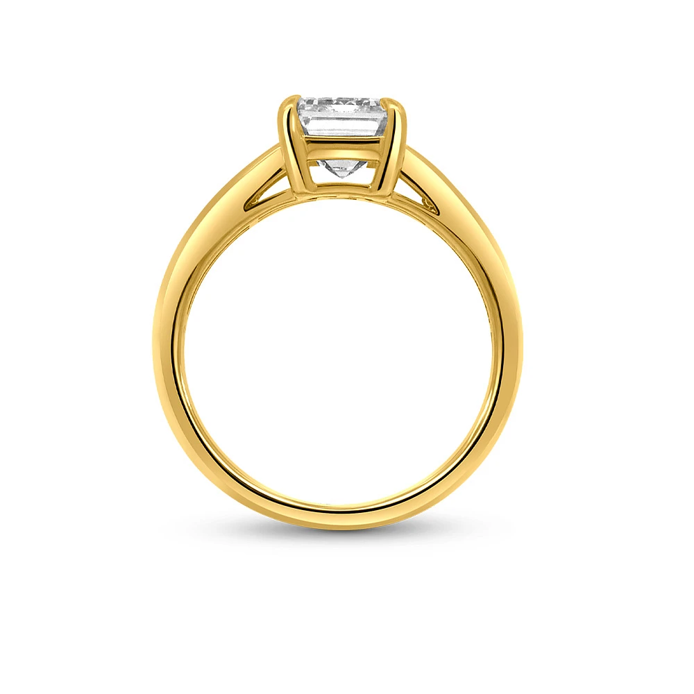 Emerald Cut Engagement Ring with 2.97 Carat TW of Lab Created Diamonds in 14kt Yellow Gold