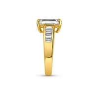 Emerald Cut Engagement Ring with 2.97 Carat TW of Lab Created Diamonds in 14kt Yellow Gold