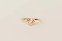 Ring with 6MM Trillion Cut Morganite and .08 Carat TW of Diamonds in 14KT Rose Gold