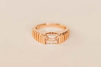 Ring with 8X6MM Emerald Cut Morganite in 14KT Rose Gold