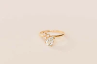Ring with 8X6MM Pear Shape Aquamarine and .20 Carat TW of Diamonds in 14KT Yellow Gold