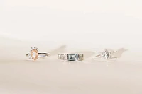 Ring with 8X6MM Emerald Cut Aquamarine in 14KT White Gold