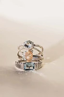 Ring with 6MM Round Aquamarine and .26 Carat TW of Diamonds in 14KT White Gold