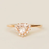 Ring with 6MM Trillion Cut Morganite and .08 Carat TW of Diamonds in 14KT Rose Gold