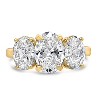 Trinity Engagement Ring with 4.00 Carat TW of Lab Created Diamonds in 14kt Yellow Gold