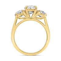 Trinity Engagement Ring with 4.00 Carat TW of Lab Created Diamonds in 14kt Yellow Gold