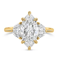 Marquise Engagement Ring with 3.20 Carat TW of Lab Created Diamonds in 14kt Yellow Gold