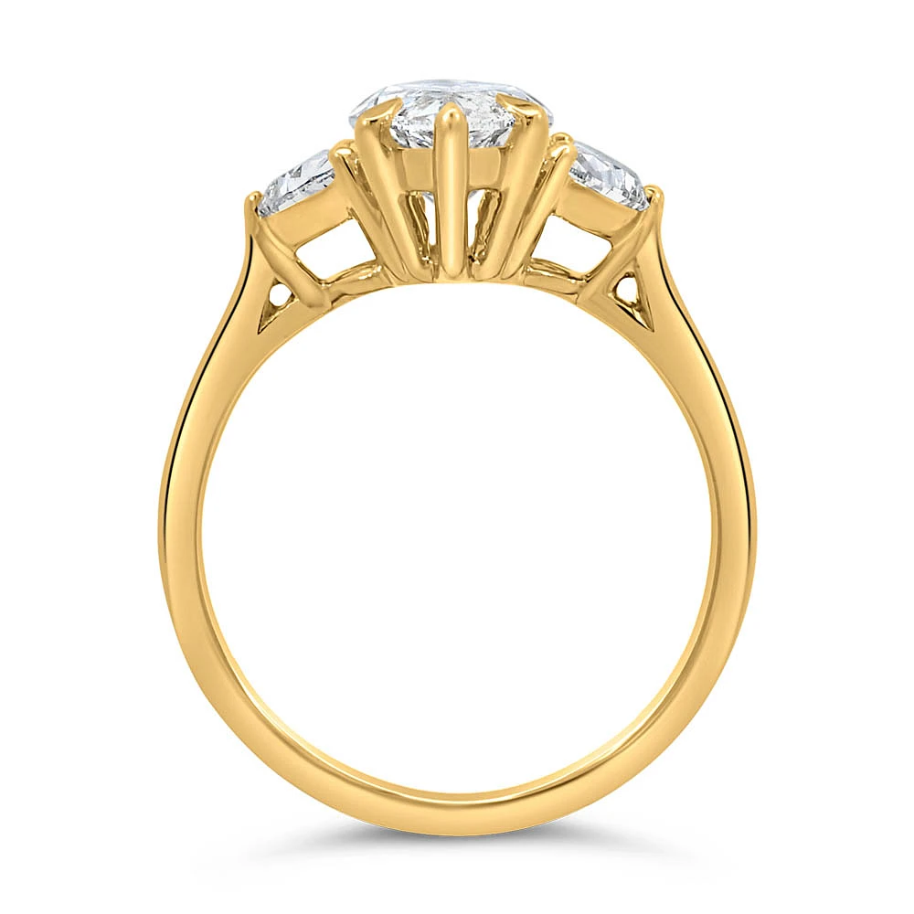 Marquise Engagement Ring with 3.20 Carat TW of Lab Created Diamonds in 14kt Yellow Gold