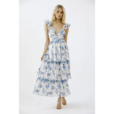 Classic Tea Party Ruffle Maxi Dress