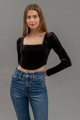 Demure Velvet Corset Top