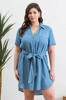 Plus Out Of Office Chambray Dress