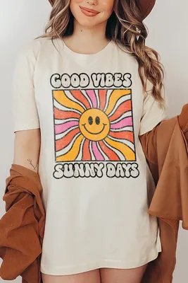 Good Vibes Sunny Days Retro Oversized T Shirt