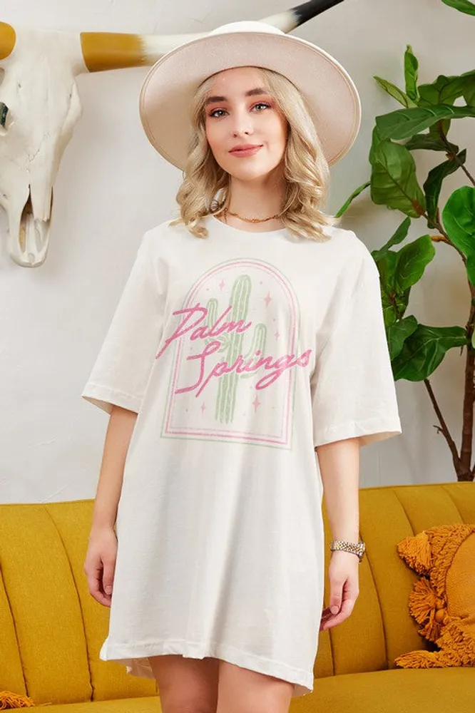 Palm Springs Retro Oversized T Shirt