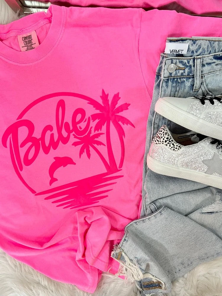 Babe Malibu Sunset Puff T Shirt