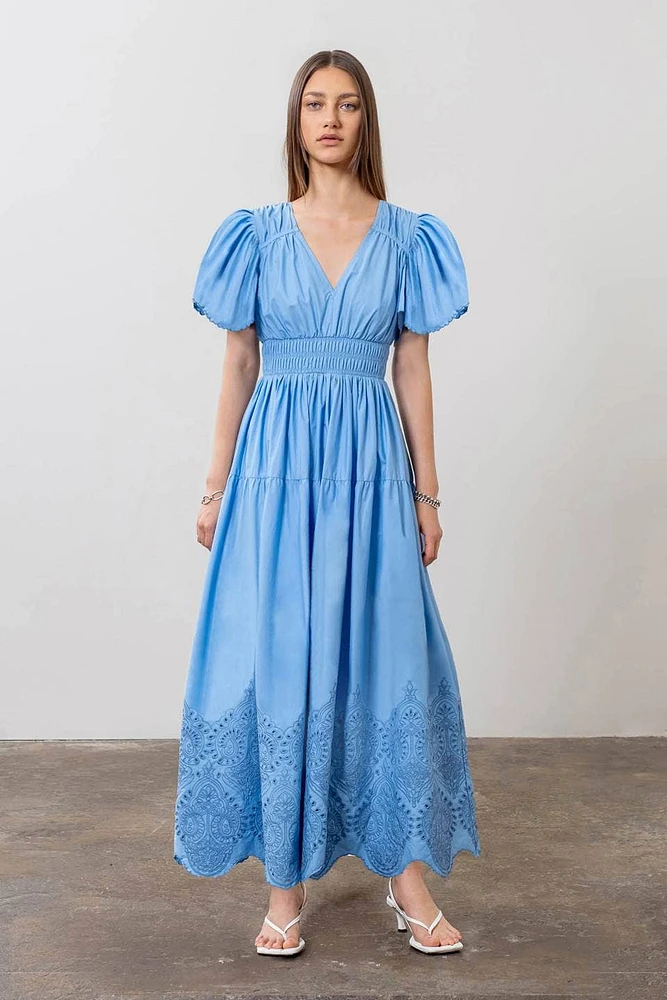 You're A Treasure Eyelet Midi Dress