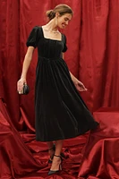 Night At The Opera Midi Velvet Dress