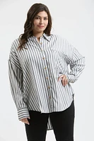 Plus Classic Stripe Button Down