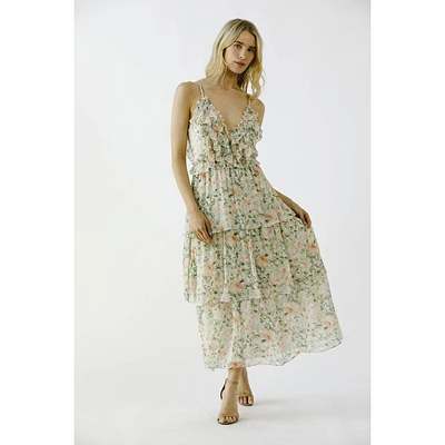 English Rose Garden Ruffle Midi Dress