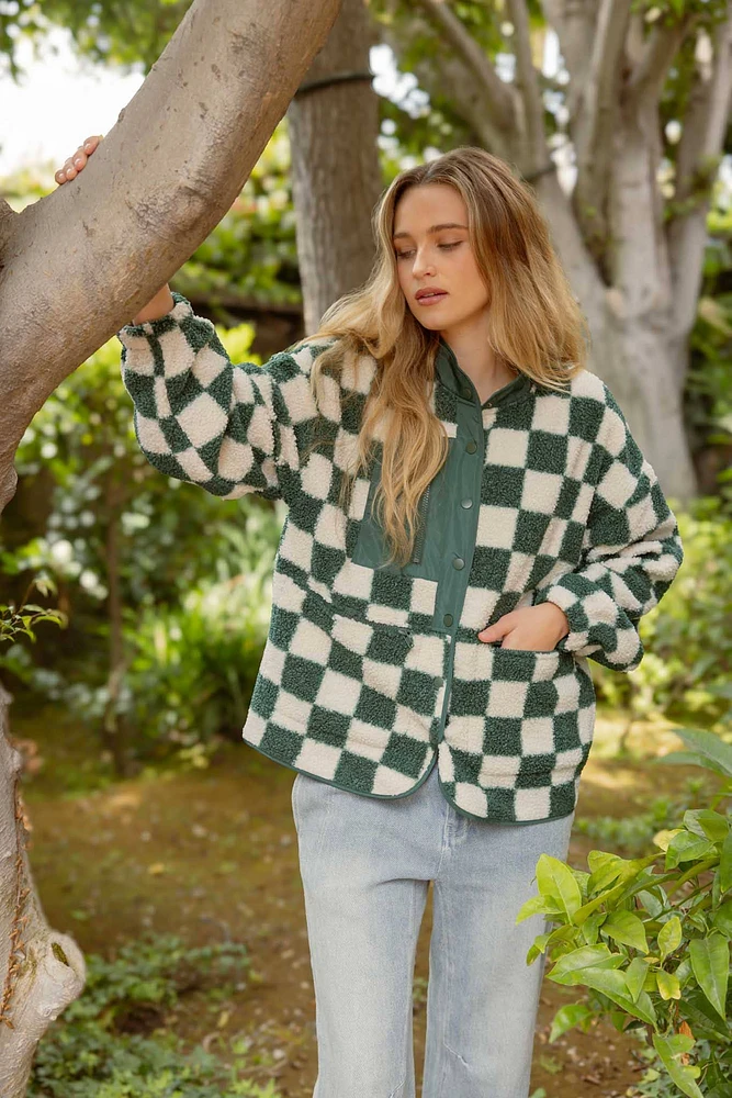 Checkered Fleece Jacket