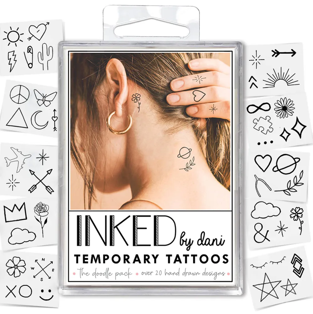 Doodle  Temporary Tattoo Pack