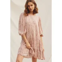 Paris Paisley Bishop Sleeve Swing Dress