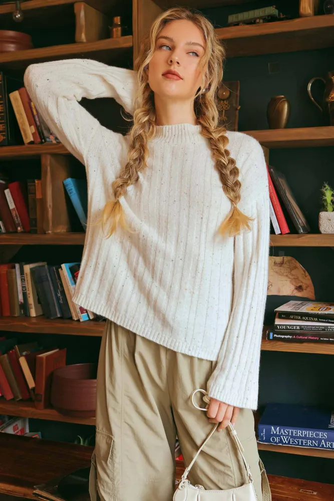 Autumn Speckle Mock Neck Sweater