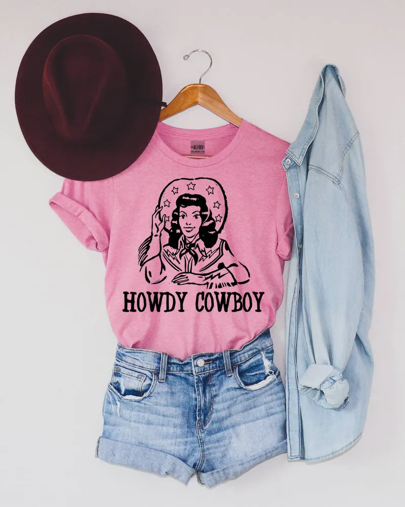 Howdy Cowboy Graphic T Shirt