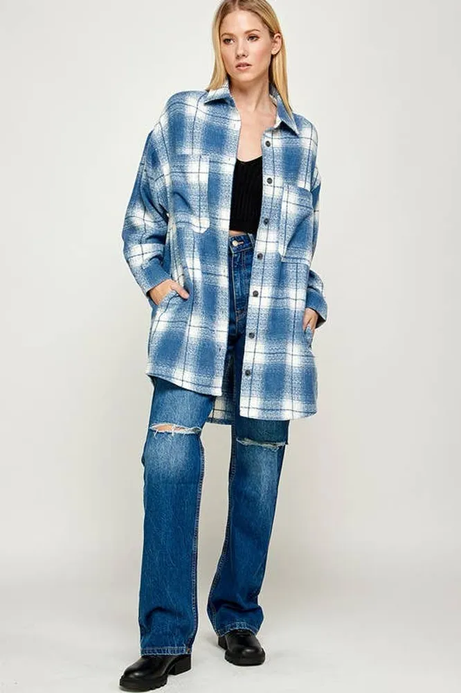 Blue Skies Plaid Shacket