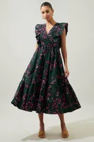 Forrest Florals Midi Dress