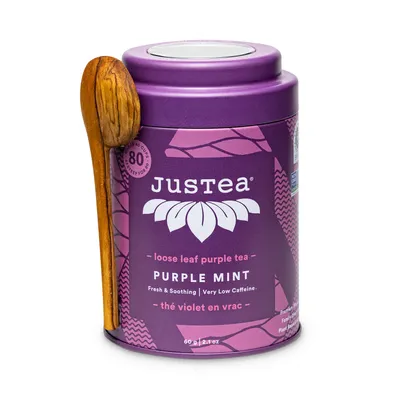 Purple Mint Tin with Spoon - Organic, Fair-Trade, Purple Tea