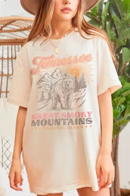 Tennessee Smoky Mountains Retro Oversized T Shirt