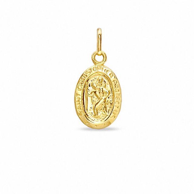 10K Gold Oval St. Christopher Medal Charm