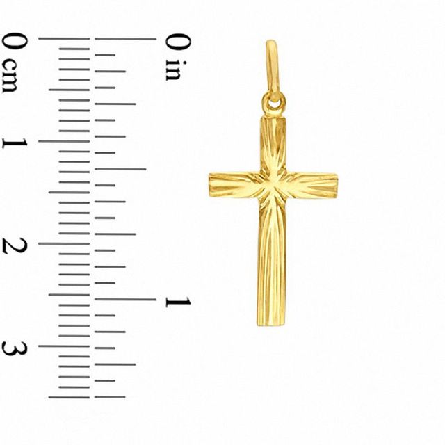 10K Gold Sunburst Cross Charm|Peoples Jewellers