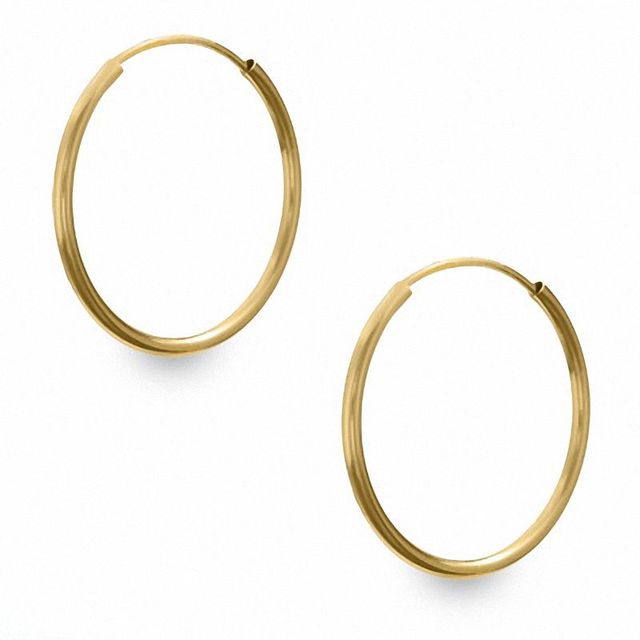16mm Light Hoop Earrings in 14K Gold|Peoples Jewellers