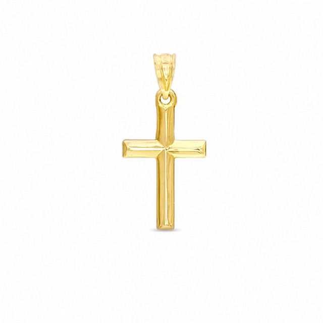 10K Gold Plain Bright Cross Charm|Peoples Jewellers