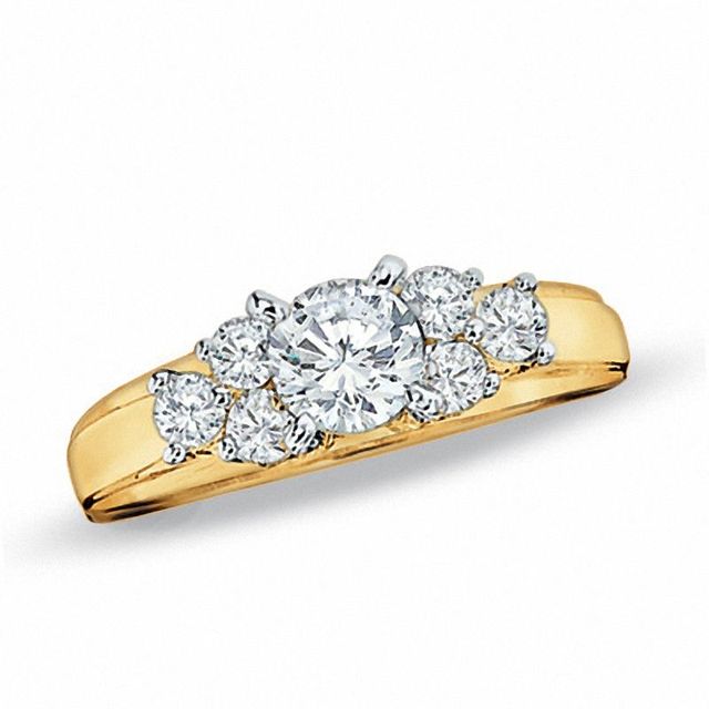 CT. T.W. Diamond Cluster Engagement Ring in 14K Gold|Peoples Jewellers